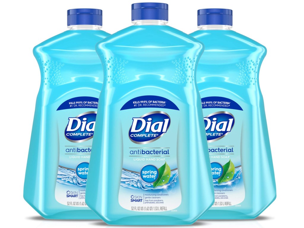 3 big bottles of dial hand soap