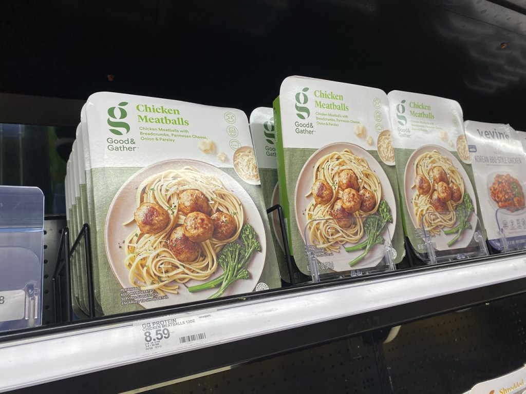 Good & Gather Chicken Meatballs on store shelf