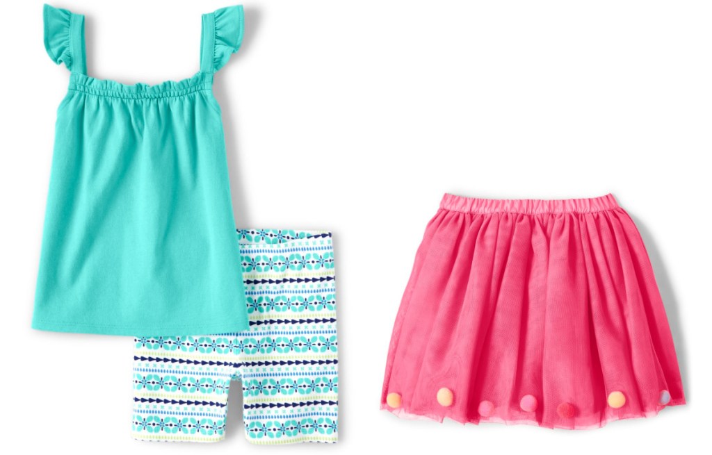 gymoboree girls set and pom pom skirt 