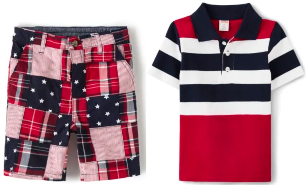 boys madras shorts and polo shirt