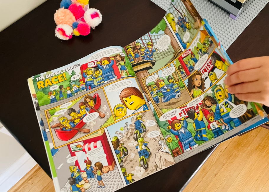 two pages in a LEGO magazine