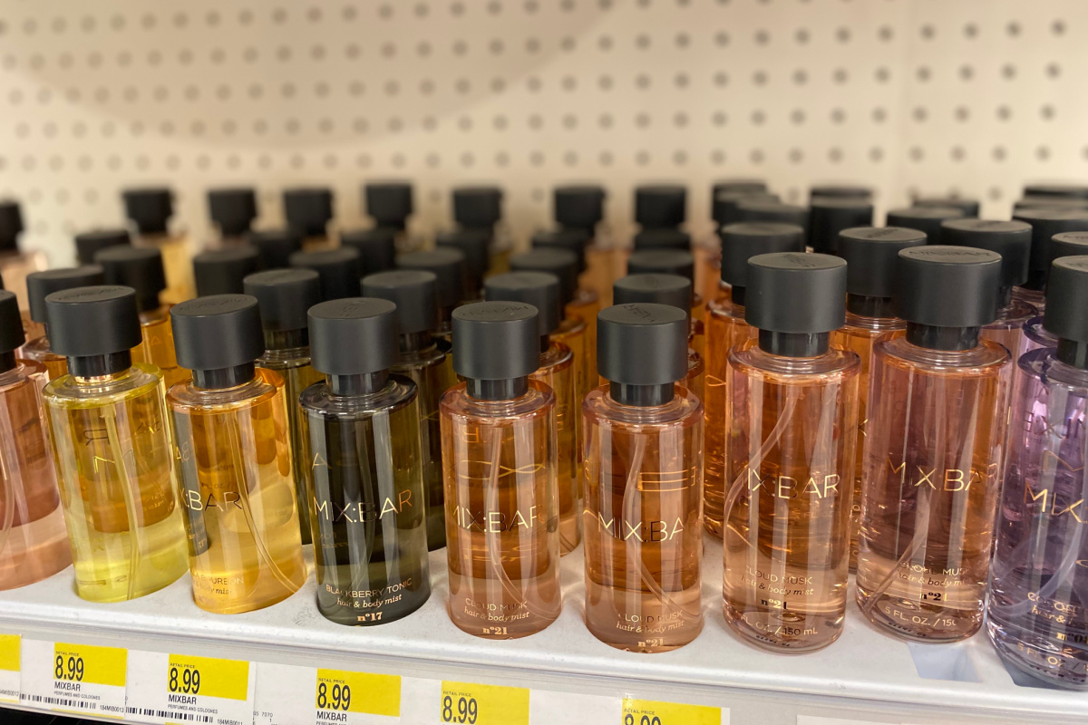 MIXBAR body mist alternative to victoria's secret on display