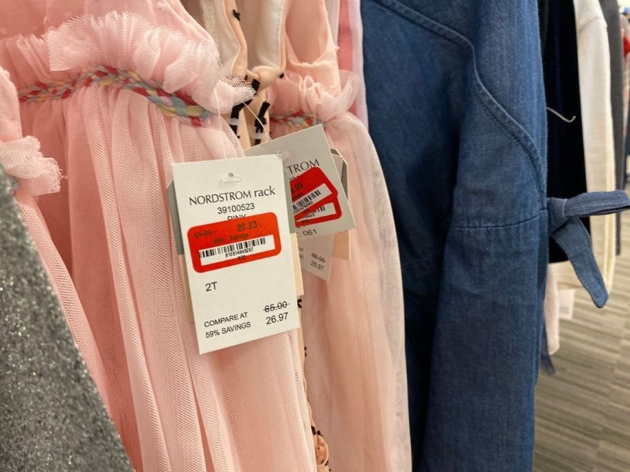 side view of a pink dress