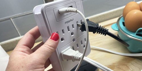 Surge Protector w/ 6 Outlets, 2 USB Ports & Phone Holder Only $12.97 on Amazon | Over 19,000 5-Star Reviews