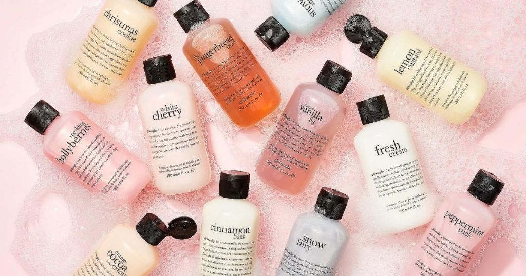 group of Philosophy Shower Gels