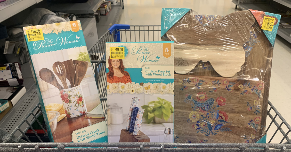 pioneer woman clearance items in a walmart shopping cart