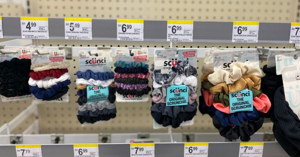 hair accessories on shelf 