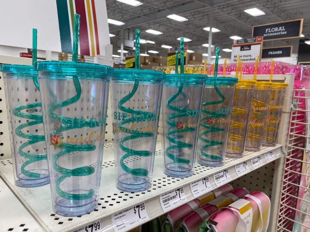 Turquoise Swirl Straw Tumbler