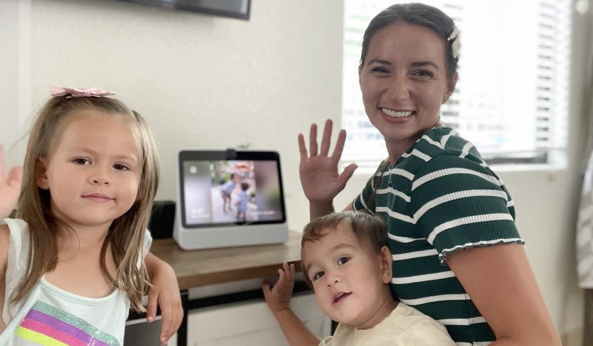 family using facebook portal