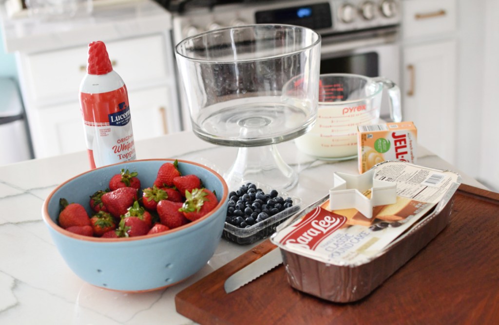 ingredients for pound cake 4th of July Trifl