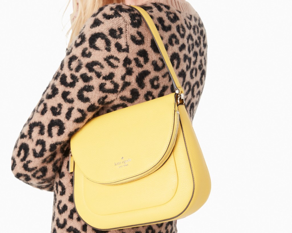 kate spade leila yellow on womans arm