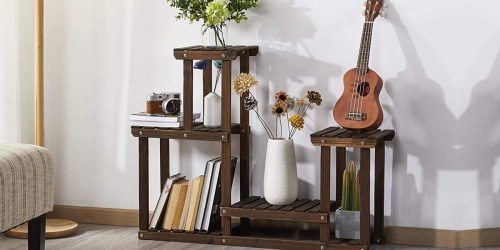 Modern Wood Plant Stands from $32.49 Shipped on Amazon | Organize Books, Frames, Plants & More