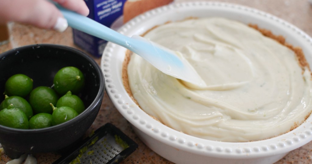 spreading key lime pie