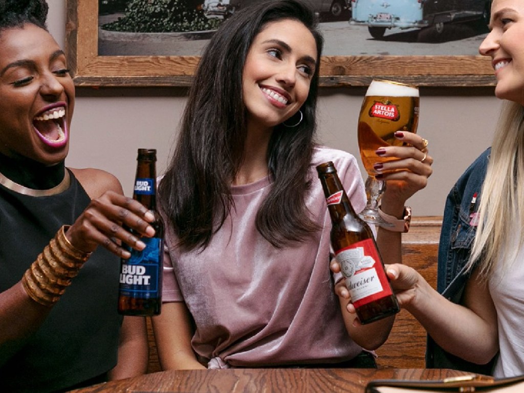 women drinking beer