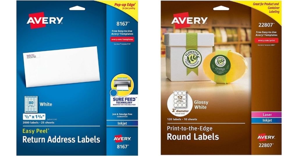 two packs of Avery labels