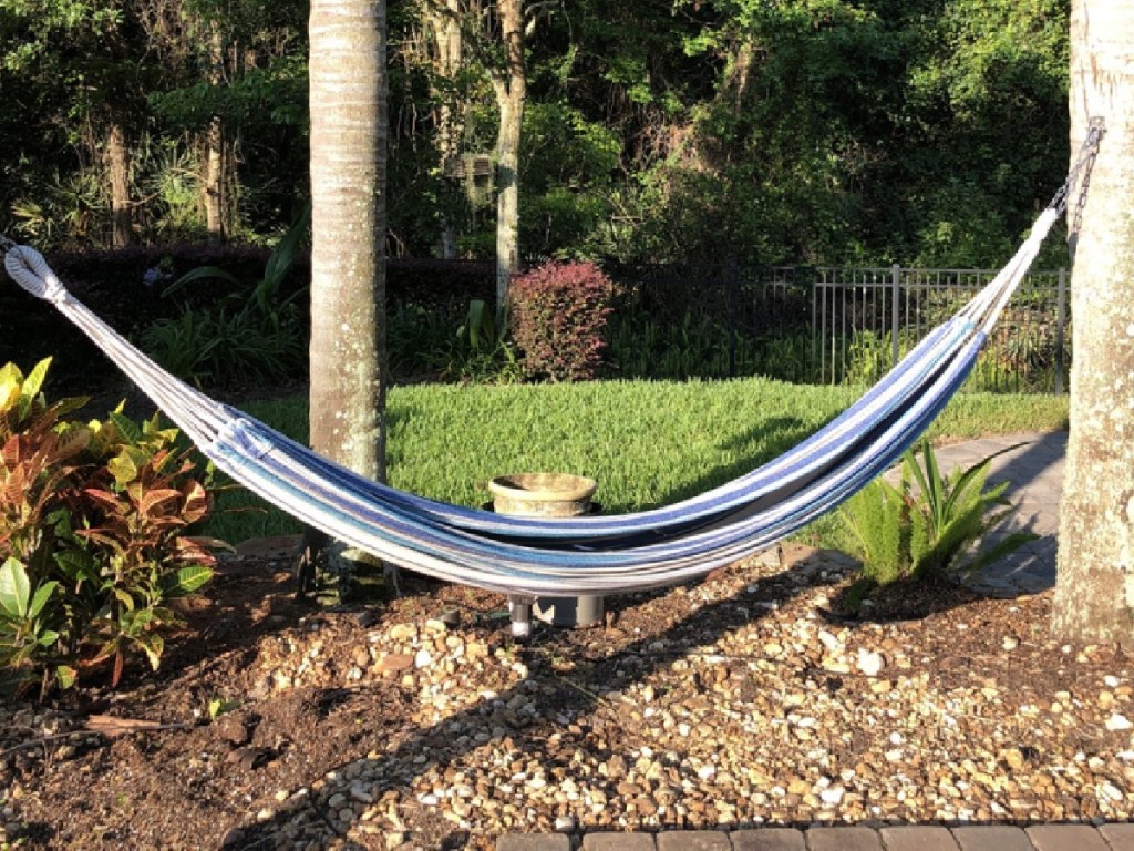 best choice products hammock hanging in yard