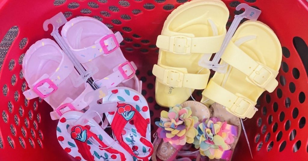 Cat & Jack Sandals in a Target basket