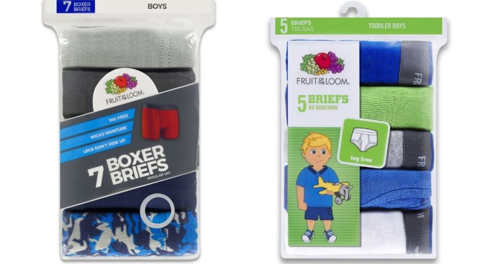 two packs of boys underwear