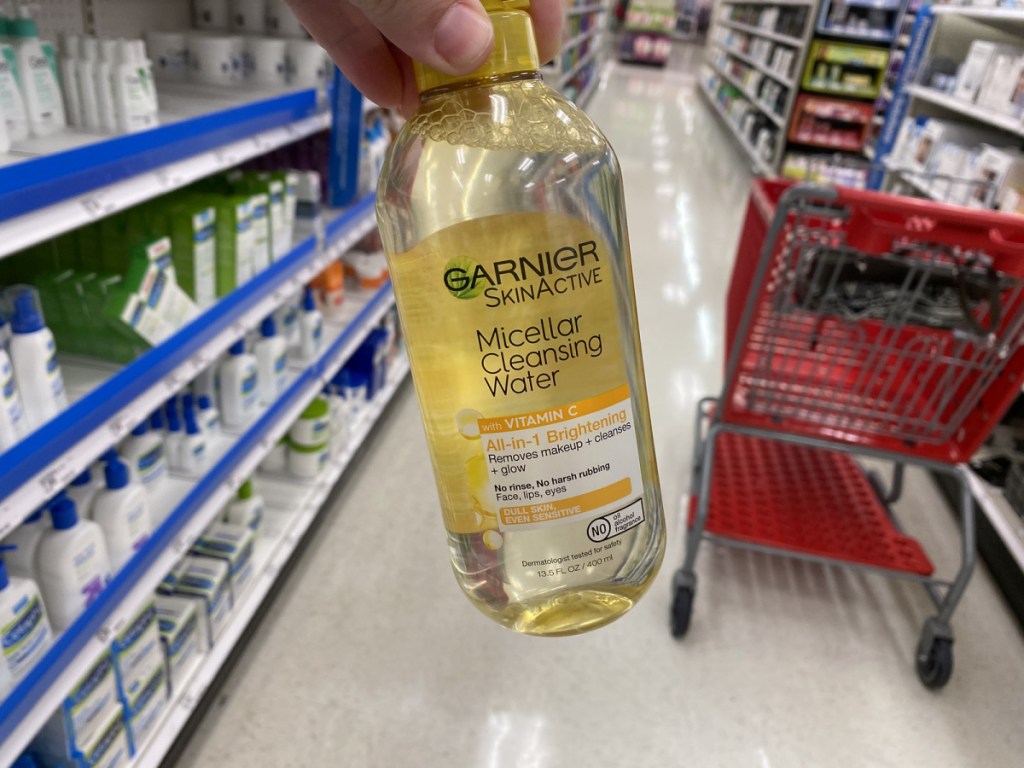 bottle of garnier micellar water