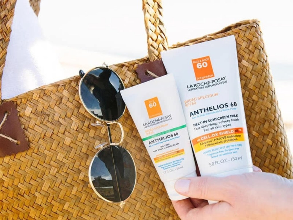 2 bottles of anthelios sunscreen from la roche-posay