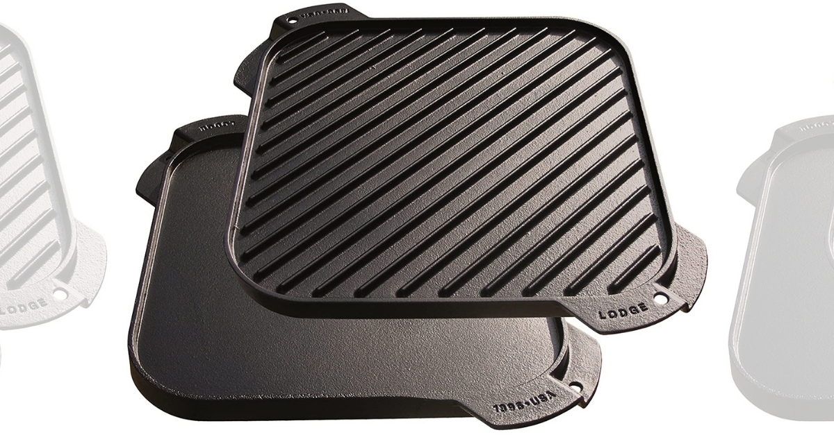 Lodge 10.5-Inch Cast Iron Single-Burner Reversible Grill/Griddle