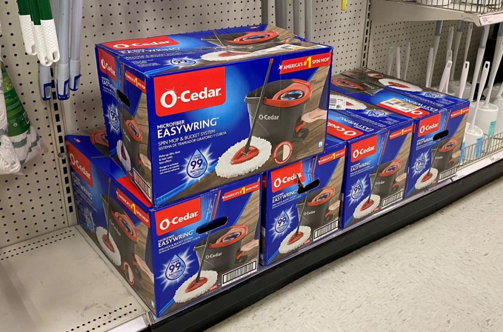 O-Cedar Mops on a shelf at Target