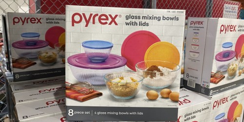 Pyrex Glass Mixing Bowls w/ Lids 8-Piece Set Just $12.99 on Costco.online | Microwave, Freezer & Dishwasher Safe