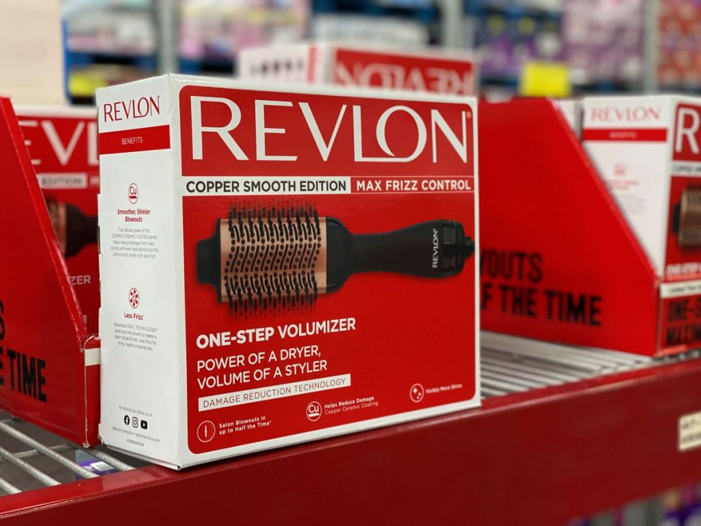 Revlon One-Step Hair Dryer on a shelf at Sam's Club