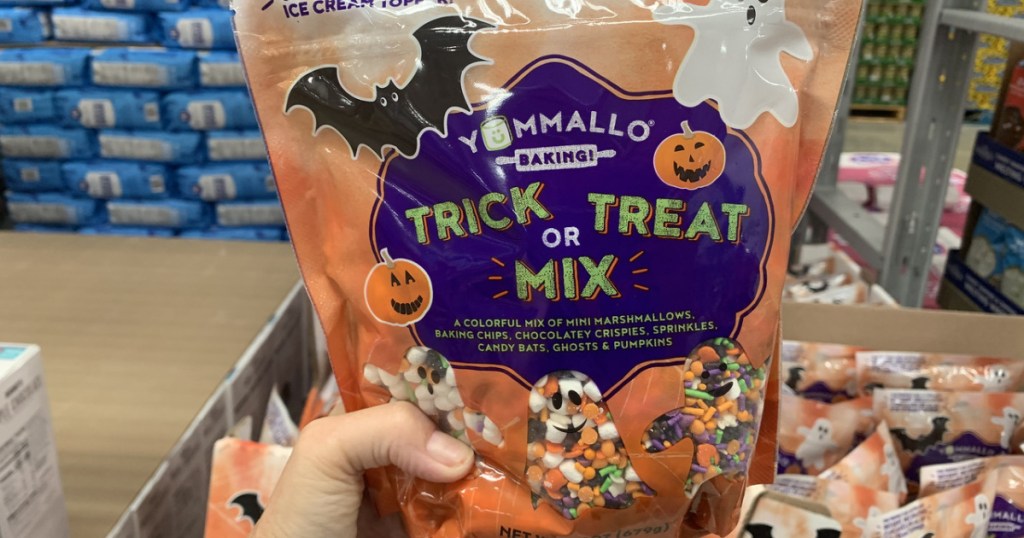 hand holding Yummallo Trick or Treat Mix