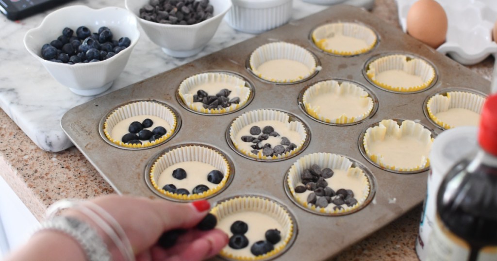 adding mix ins to pancake muffins