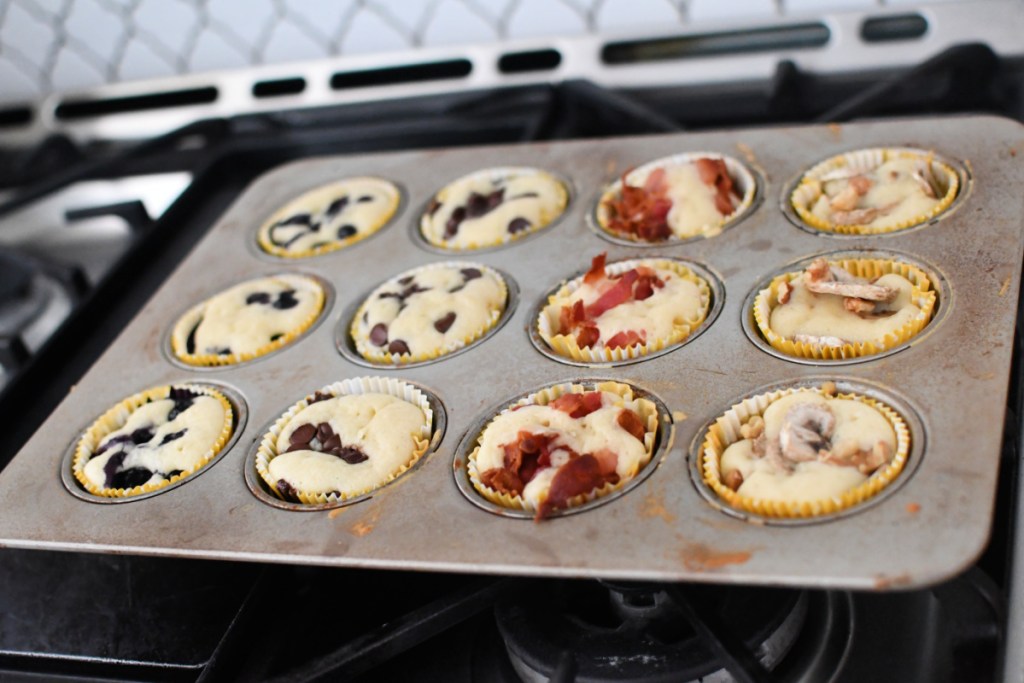 baked pancake muffins out of the oven 