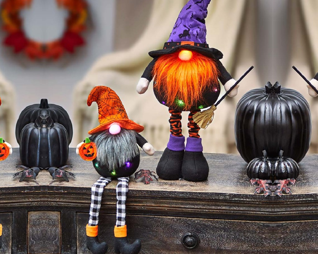 halloween gnomes sitting or standing