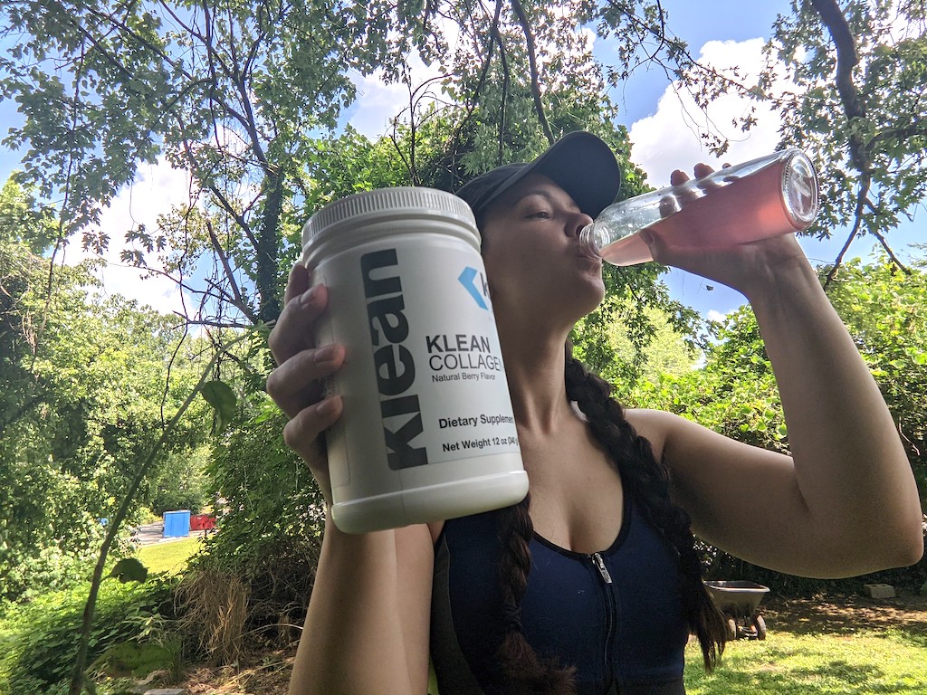 woman drinking Klean Collagen 