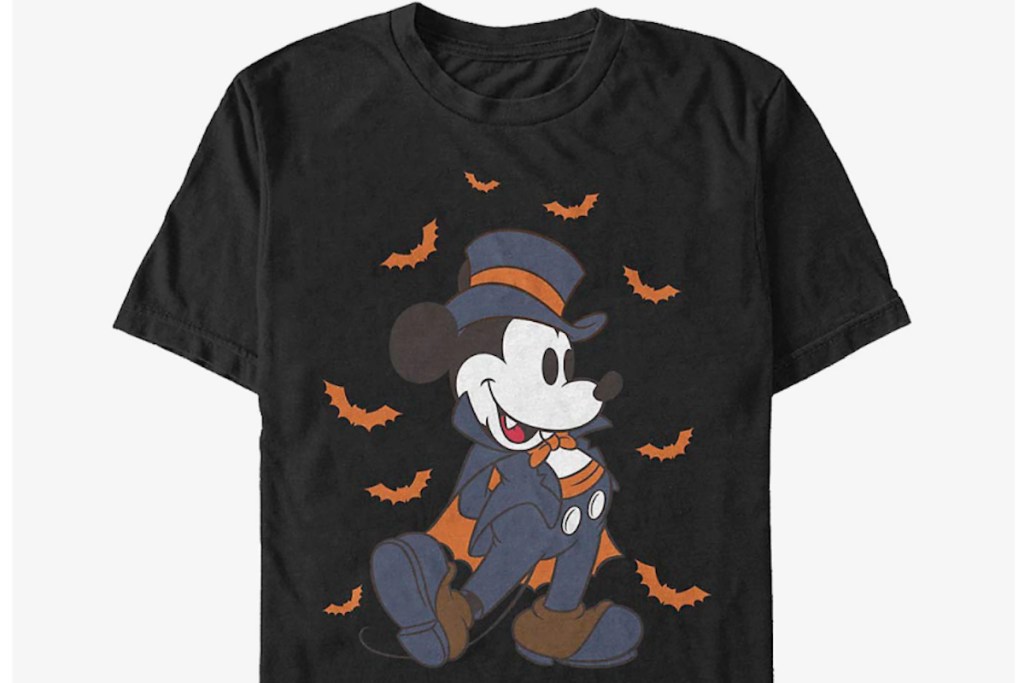 mickey as vampire t shirt with bats