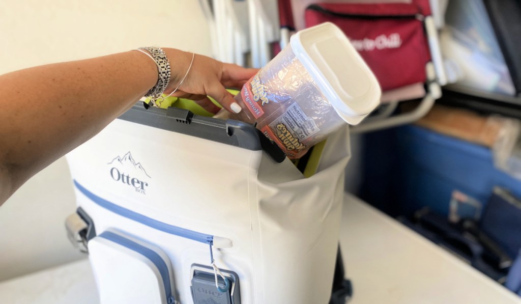 putting sandwiches in a cooler