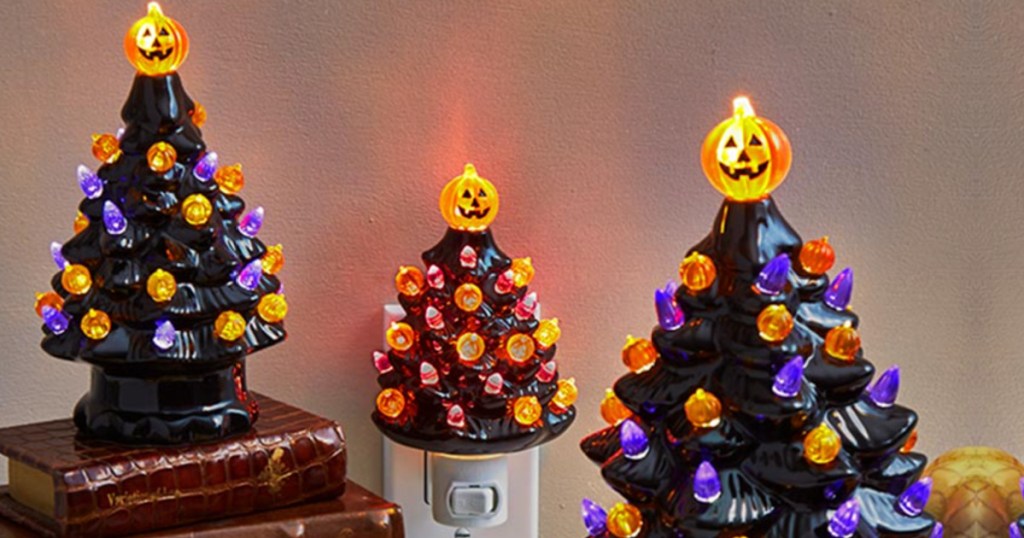 retro ceramic lighted trees