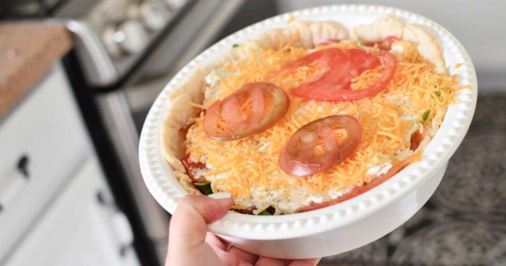 tomato pie before baking