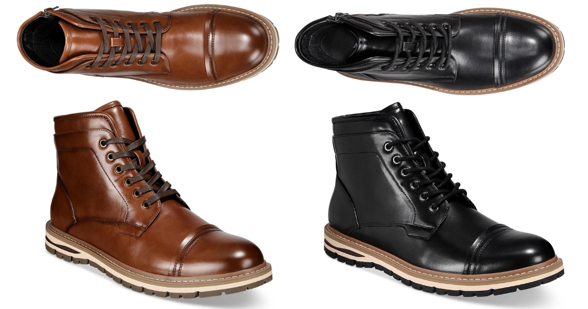 Alfani Men's Travis Cap-Toe Lace-Up Boots