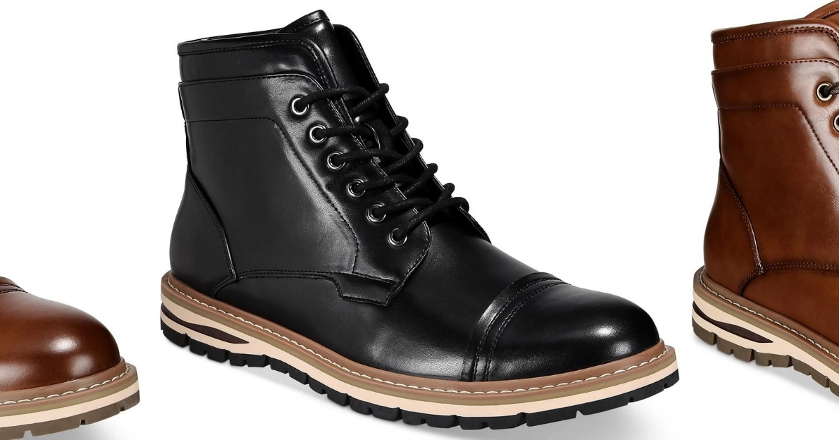 Alfani Men's Travis Cap-Toe Lace-Up Boots