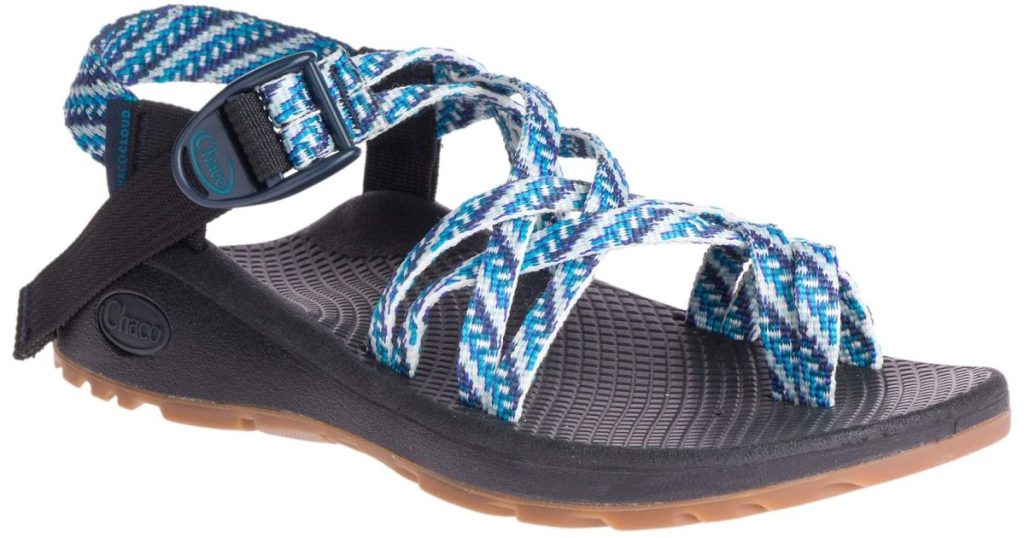 women's black and blue print sandal