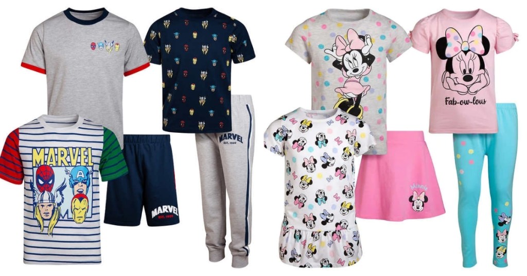 costco kids clothing sets avengers and minnie mouse