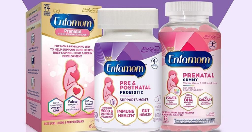 group of Enfamom Enfamil vitamins