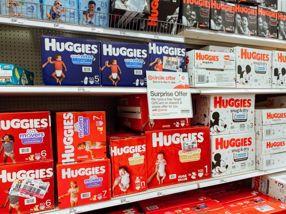 Huggies diaper section of store