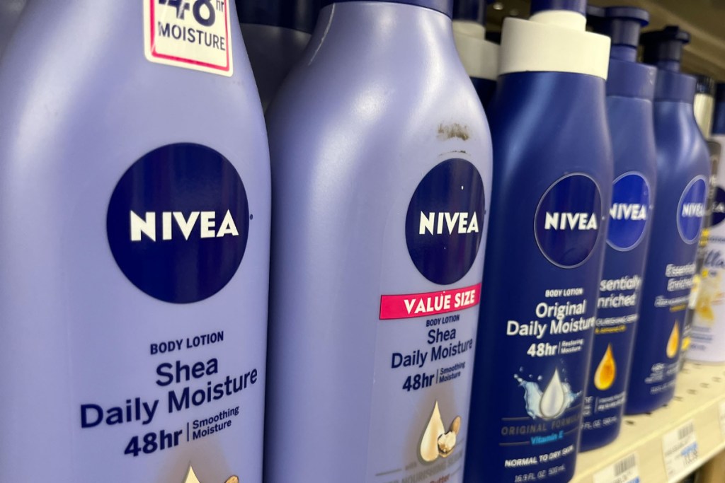 Nivea Lotion on shelf