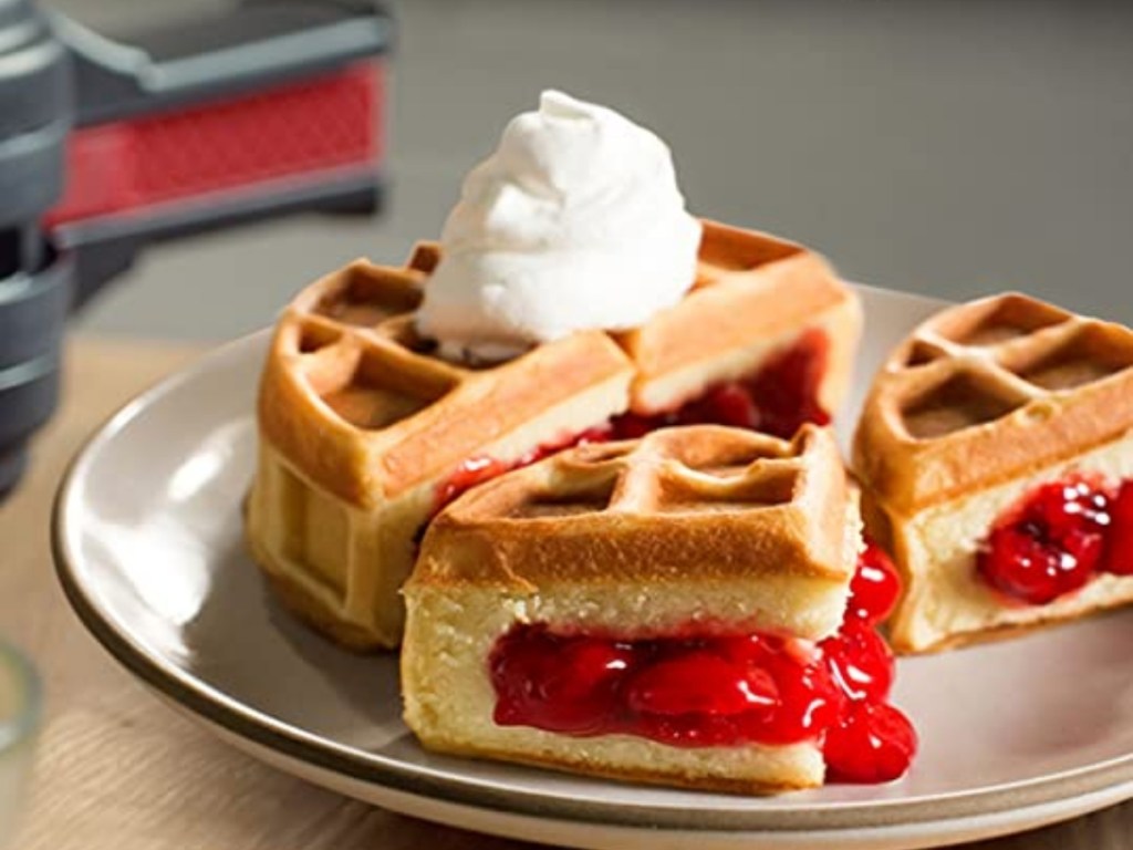 waffle stuffed with cherry filling from presto stuffed waffle maker