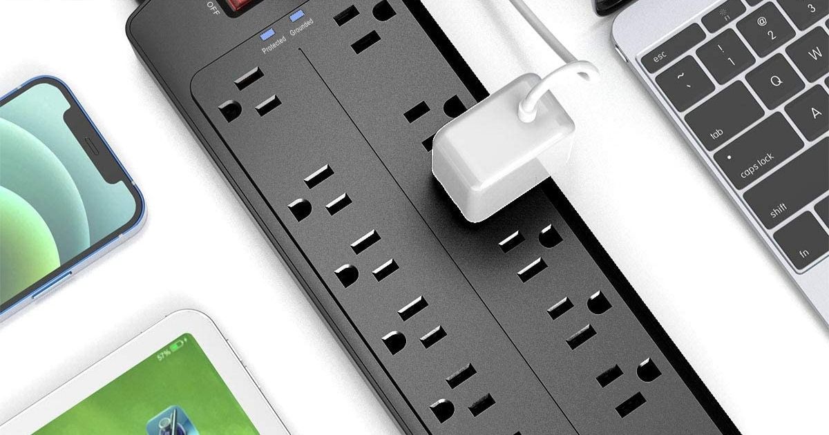 Surge Protector w/ 12 Outlets & 4 USB Ports Only $16.99 on Amazon | Hundreds of 5-Star Reviews