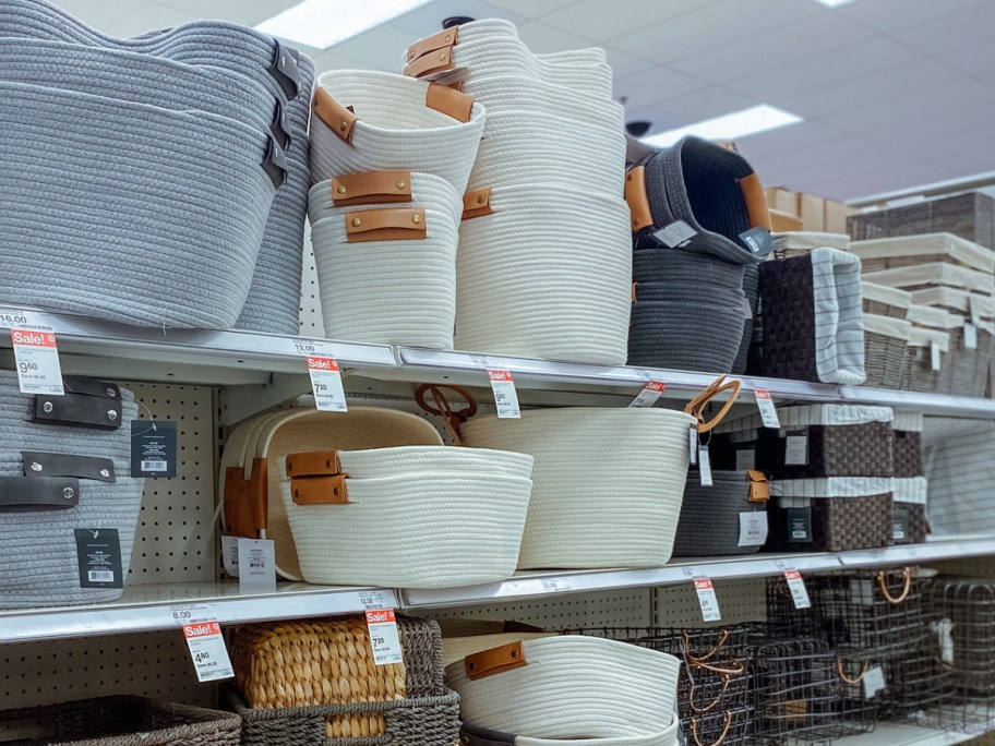 target decorative storage baskets on target store shelves