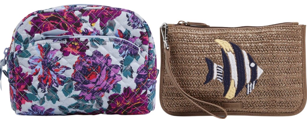 Vera Bradley cosmetic bag and wristlet