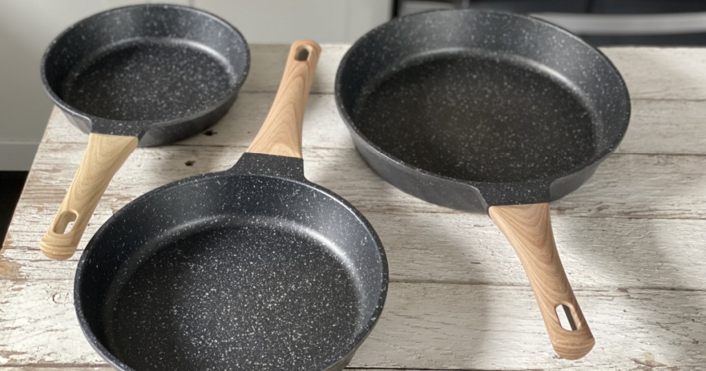 Amazon YIIFEEO nonstick pans on counter