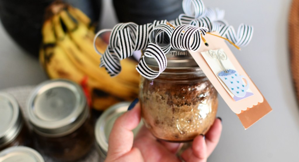 jar of banana bread as a gift